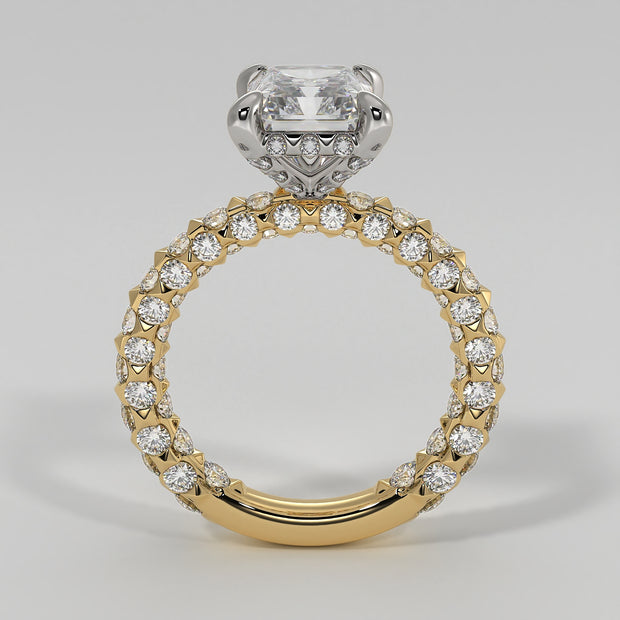 111 Diamond Full Coverage Engagement Ring In Yellow Gold. Designed And Manufactured By FANCI Fine Jewellery, Southampton, UK.