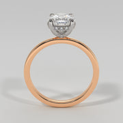 Hidden Halo Oval Diamond Engagement Ring In Rose Gold. Designed And Manufactured By FANCI Fine Jewellery, Southampton, UK.
