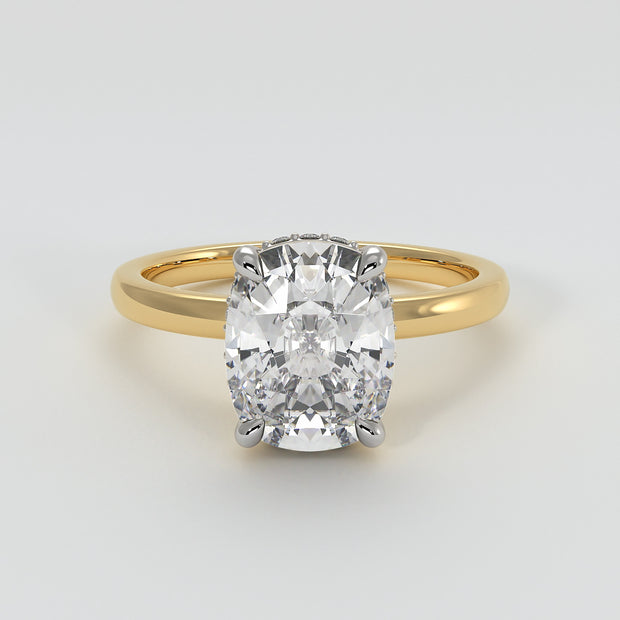 Hidden Halo Oval Diamond Engagement Ring - from £1795