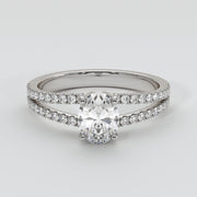 Oval Solitaire With Split Shoulders Engagement Ring - from £1995