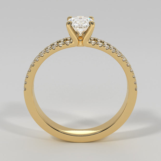 Oval Solitaire With Split Shoulders Engagement Ring - from £1995