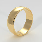 D Shape Wide Width Wedding Band In Yellow Gold Designed by FANCI Bespoke Fine Jewellery