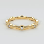 Diamond Bamboo Ring In Yellow Gold Designed And Manufactured By FANCI Bespoke Fine Jewellery