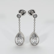 Diamond Pears Drop Earrings