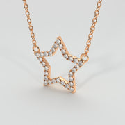 Diamond Star Necklace In Rose Gold Designed by FANCI Bespoke Fine Jewellery