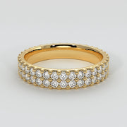 Double Row Claw Set Diamond Eternity Ring In Rose Yellow Designed by FANCI Bespoke Fine Jewellery