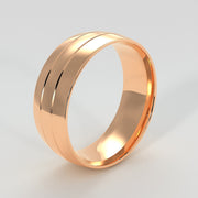 Gentleman’s Tramlines Ring In Rose Gold Designed by FANCI Bespoke Fine Jewellery