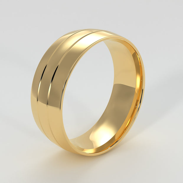 Gentleman’s Tramlines Ring In Yellow Gold Designed by FANCI Bespoke Fine Jewellery