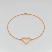 Heart Bracelet In Rose Gold Designed by FANCI Bespoke Fine Jewellery