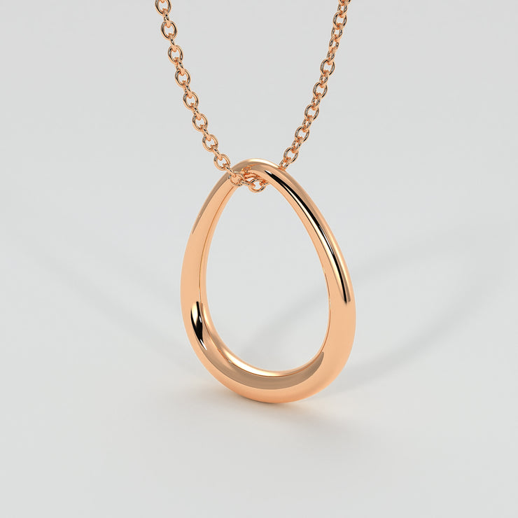 Open Tear Pendant In Rose Gold Designed by FANCI Bespoke Fine Jewellery