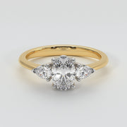 Oval And Pear Diamonds Trilogy Engagement Ring - from £1495