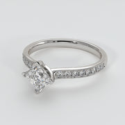 Princess Cut Diamond Engagement Ring With Diamond Shoulders In White Gold Designed by FANCI Bespoke Fine Jewellery