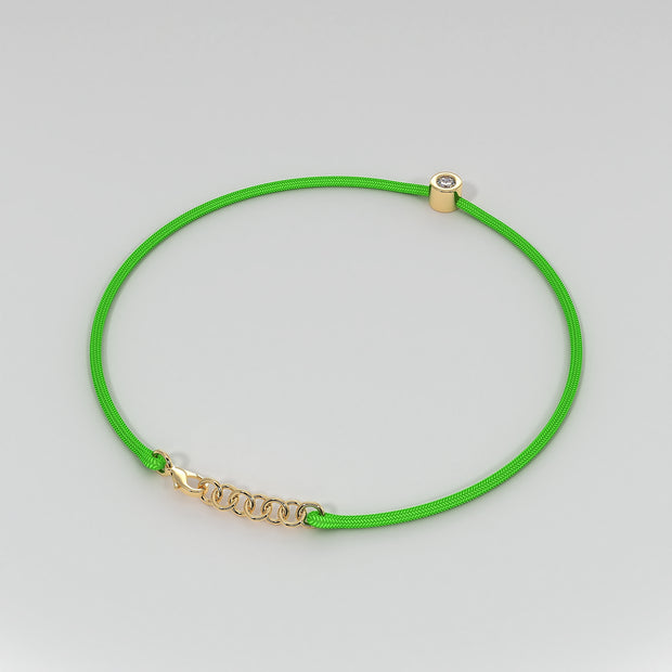 Diamond And Green Cord Bracelet Designed by FANCI Bespoke Fine Jewellery
