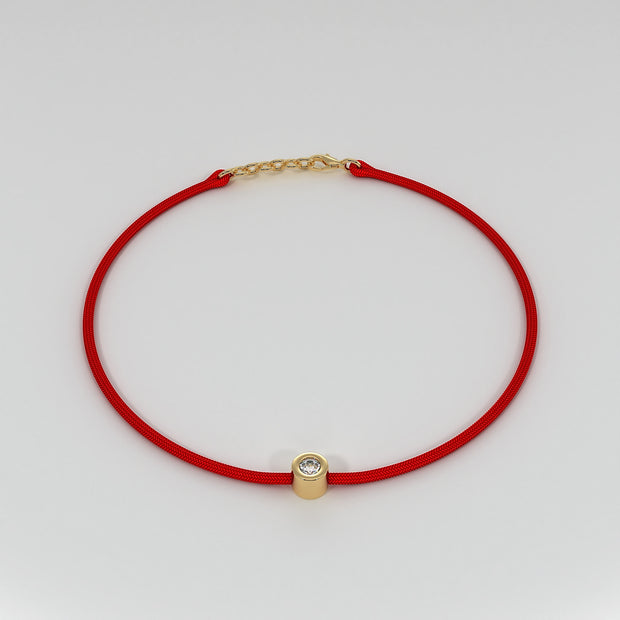 Diamond And Red Cord Bracelet Designed by FANCI Bespoke Fine Jewellery