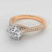 Showstopper Engagement Ring With 131 Diamonds In Rose Gold Designed by FANCI Bespoke Fine Jewellery