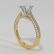 Showstopper Engagement Ring With 131 Diamonds In Yellow Gold Designed by FANCI Bespoke Fine Jewellery