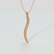 Wave Pendant With Diamonds In Rose Gold Designed by FANCI Bespoke Fine Jewellery