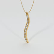 Wave Pendant With Diamonds In Yellow Gold Designed by FANCI Bespoke Fine Jewellery