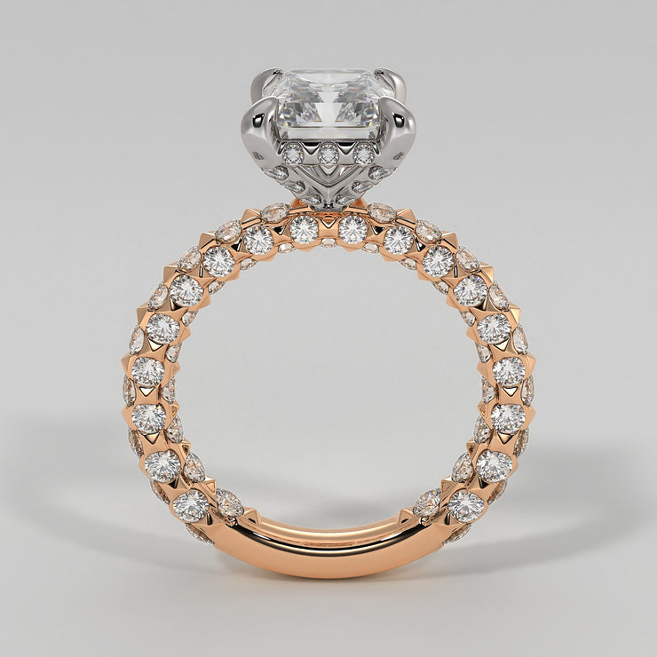 111 Diamond Full Coverage Engagement Ring In Rose Gold. Designed And Manufactured By FANCI Fine Jewellery, Southampton, UK.