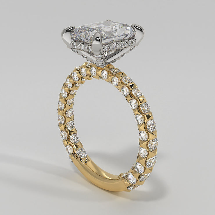 111 Diamond Full Coverage Engagement Ring In Yellow Gold. Designed And Manufactured By FANCI Fine Jewellery, Southampton, UK.