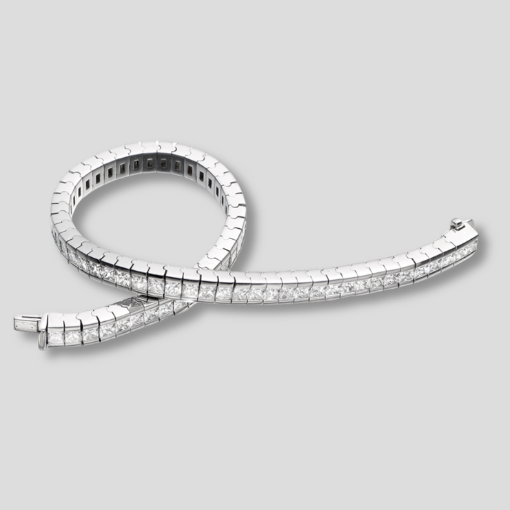 8.50ct Princess Cut Diamond Tennis Bracelet Available From FANCI Fine Jewellery, Southampton, UK.