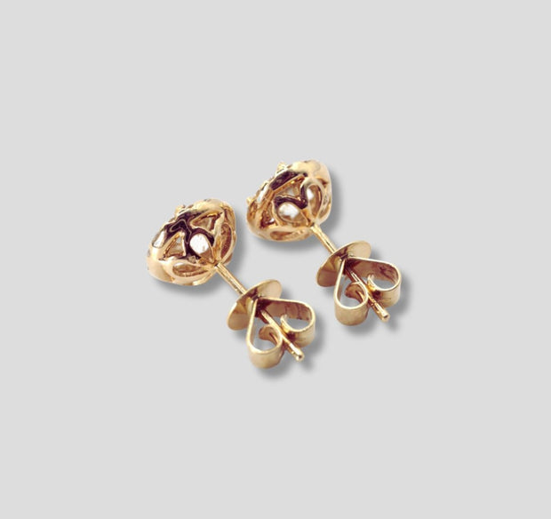 18ct yellow gold natural diamond stud halo earrings totalling 1.40ct available from FANCI Fine Jewellery, Southampton, UK.