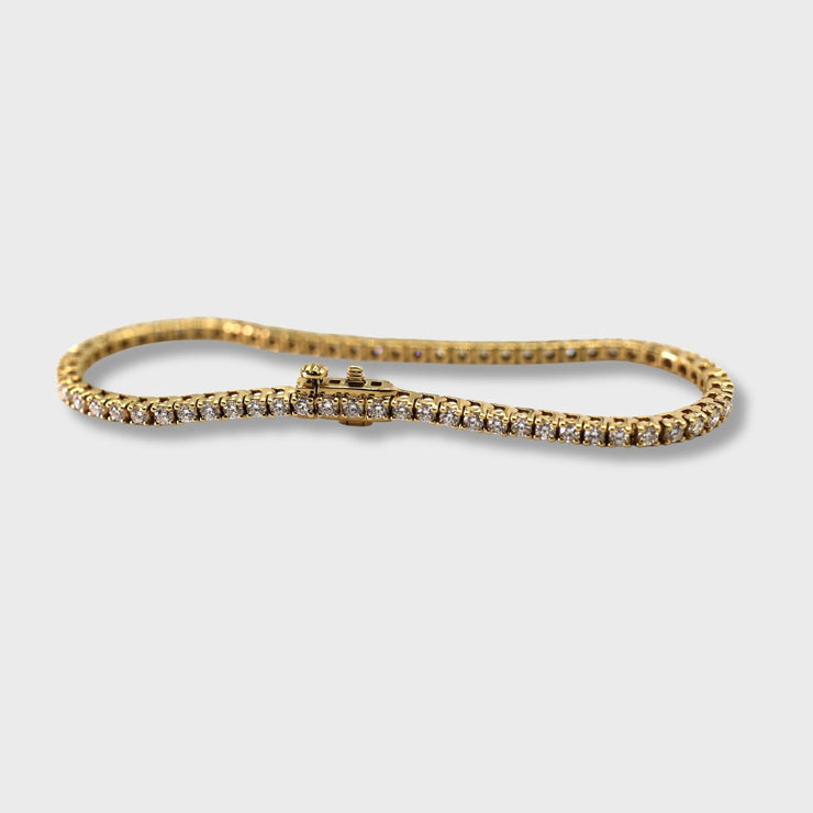 3ct diamond tennis bracelt in 18ct yellow gold available from FANCI fine jewellery, Southampton, UK.