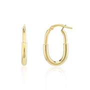 Yellow Gold hoop earrings on a white background