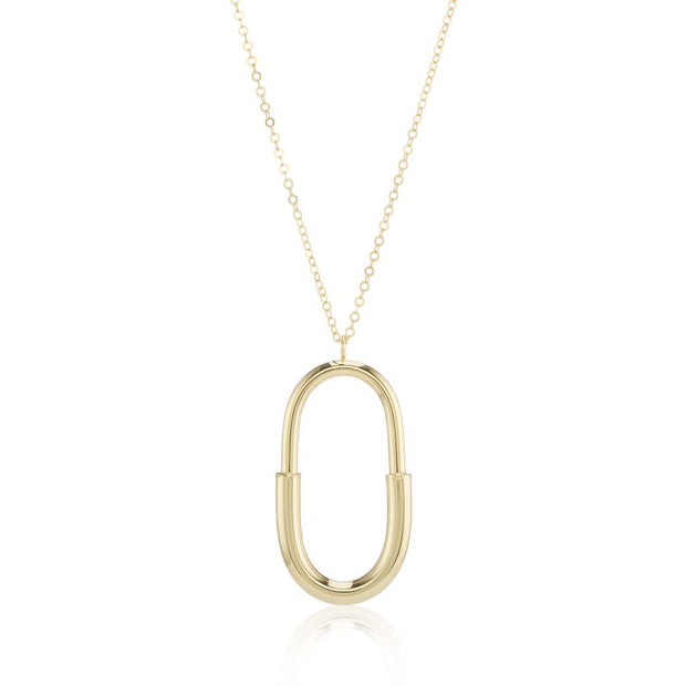 9ct Yellow Gold Oval Link Pendant