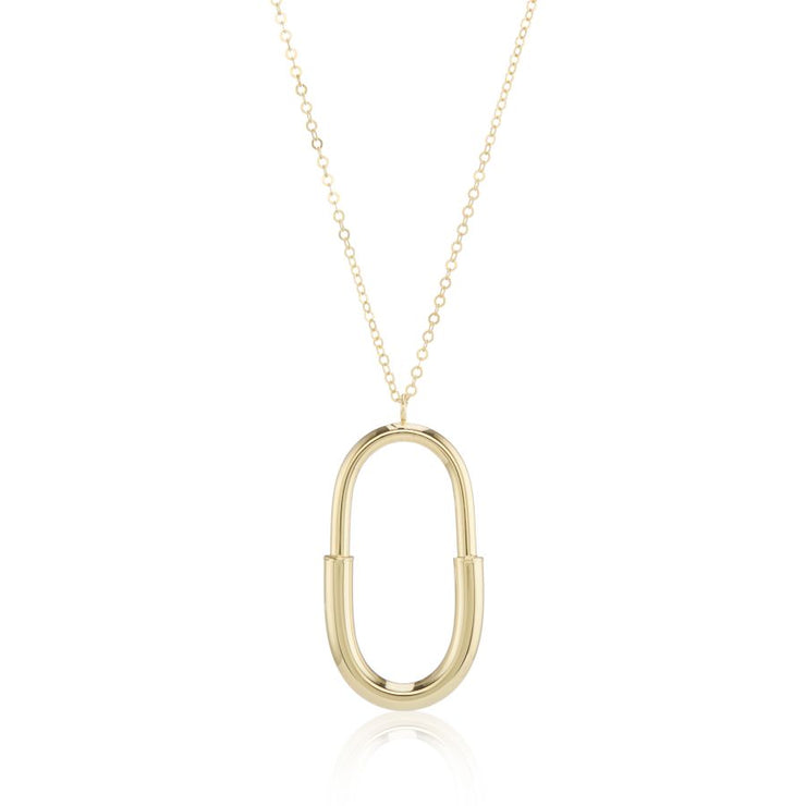 9ct Yellow Gold Oval Link Pendant