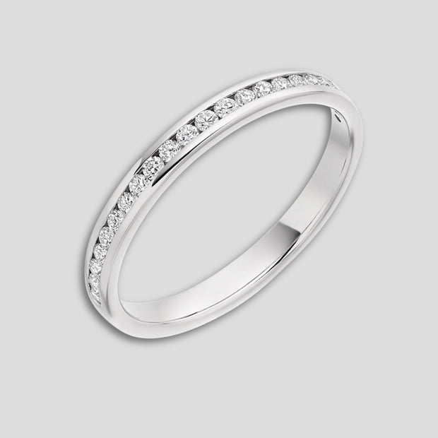 Channel Set Half Coverage Diamond Wedding Ring