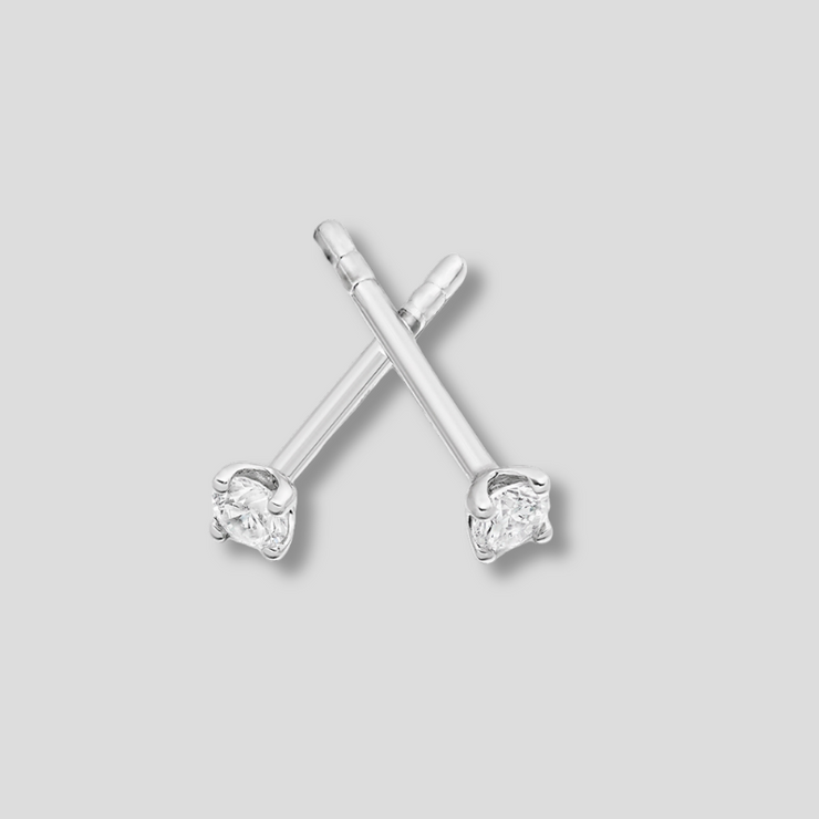 0.10ct Claw Set Diamond Stud Earrings In White Gold By FANCI Fine Jewellery, Southampton, UK.