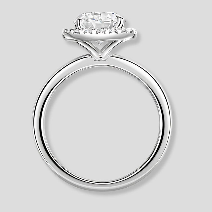 Talon Set Lab Grown Diamond Halo Ring In White Gold By FANCI Fine Jewellery, Southampton, UK.