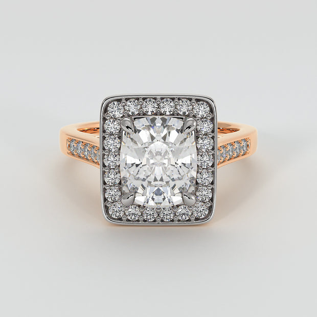 High Halo Engagement Ring