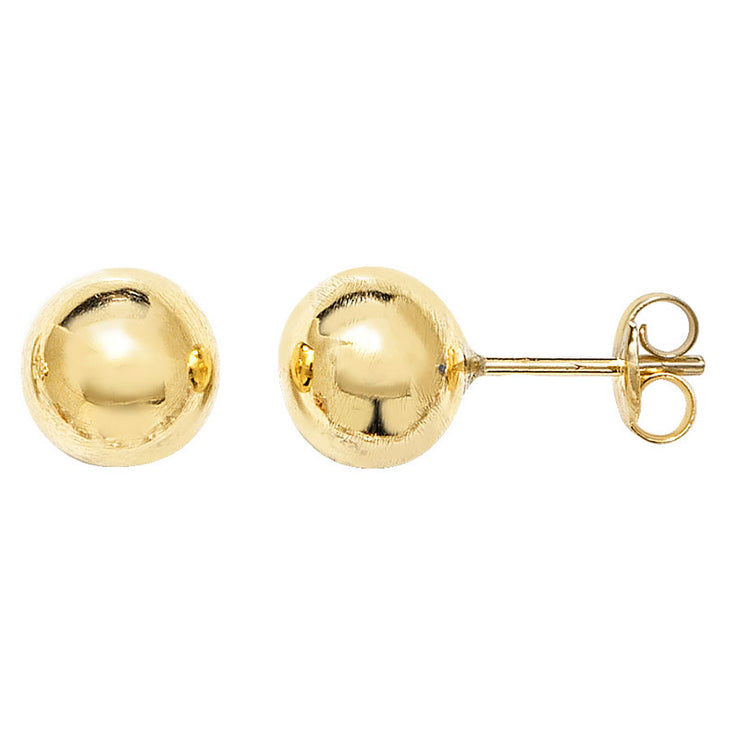 9ct Yellow Gold Ball Stud Earrings By FANCI Fine Jewellery Southampton, UK.