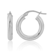 9ct White Gold Extra Small Hoop Earrings by FANCI Fine Jewellery, Southampton, UK.