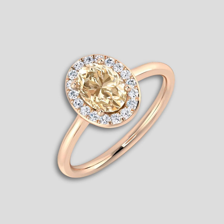 9ct Rose Gold Morganite & Diamond Cluster Ring