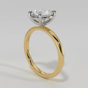 Oval Diamond Engagement Ring Set On Yellow Gold Band. Designed And Manufactured By FANCI Fine Jewellery, Southampton, UK.