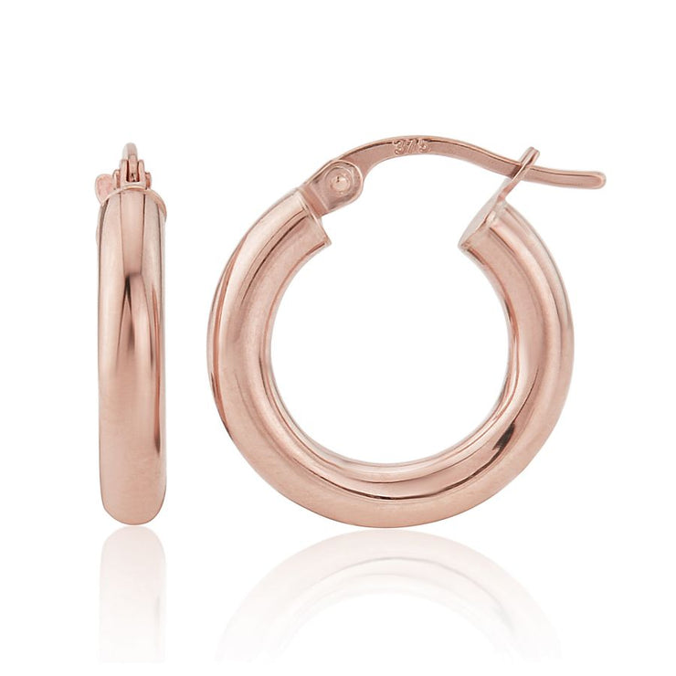 9ct Rose Gold Extra Small Hoop Earrings by FANCI Fine Jewellery, Southampton, UK.