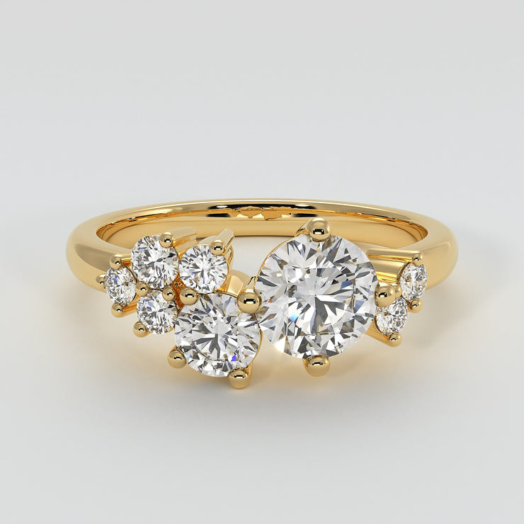 Scattered Diamond Engagement Ring