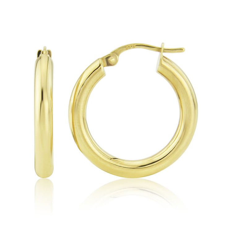 9ct Yellow Gold Small Hoop Earrings by FANCI Fine Jewellery, Southampton, UK.