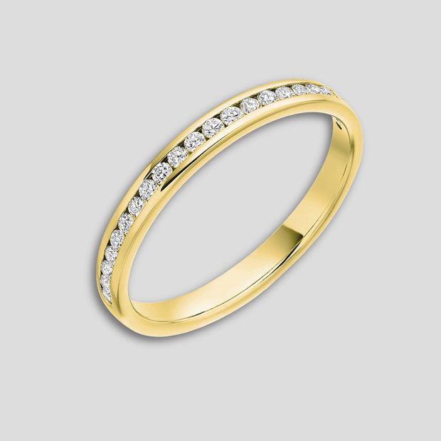 Channel Set Half Coverage Diamond Wedding Ring