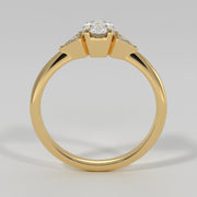 Oval Solitaire With Triangle Shoulders Engagement Ring