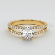 Oval Solitaire With Split Shoulders Engagement Ring - from £1995