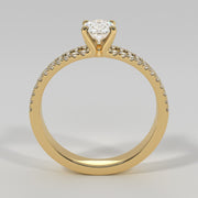 Oval Solitaire With Split Shoulders Engagement Ring - from £1995