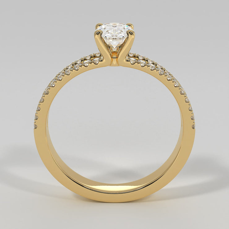 Oval Solitaire With Split Shoulders Engagement Ring - from £1995