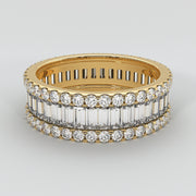 Baguette and Round Diamonds Eternity Ring