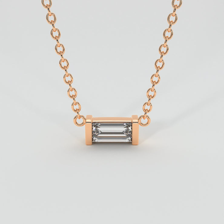 Rose Gold Baguette Diamond Necklace Designed by FANCI Bespoke Fine Jewellery