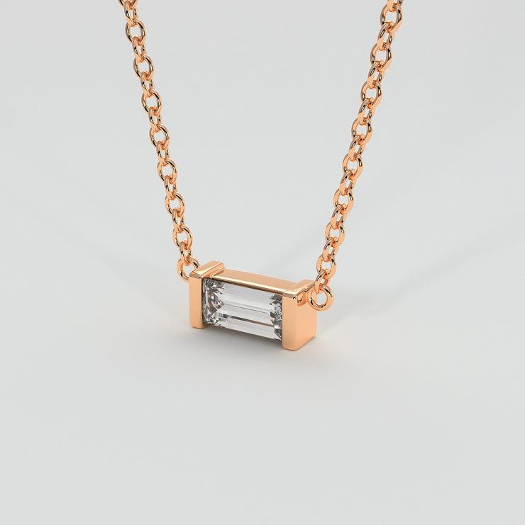 Rose Gold Baguette Diamond Necklace Designed by FANCI Bespoke Fine Jewellery