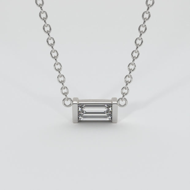 White Gold Baguette Diamond Necklace Designed by FANCI Bespoke Fine Jewellery